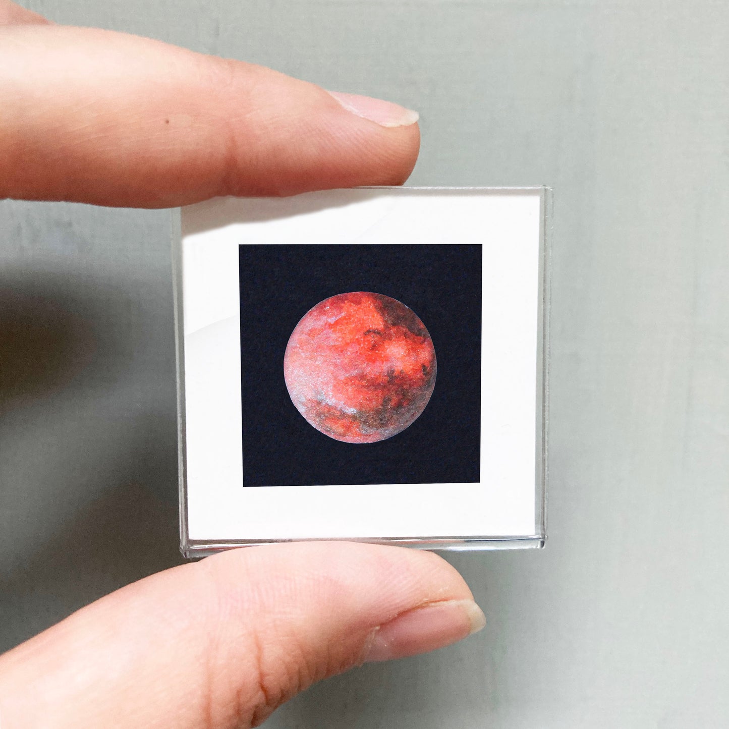 Mini 1" Planet Mars Watercolor Print