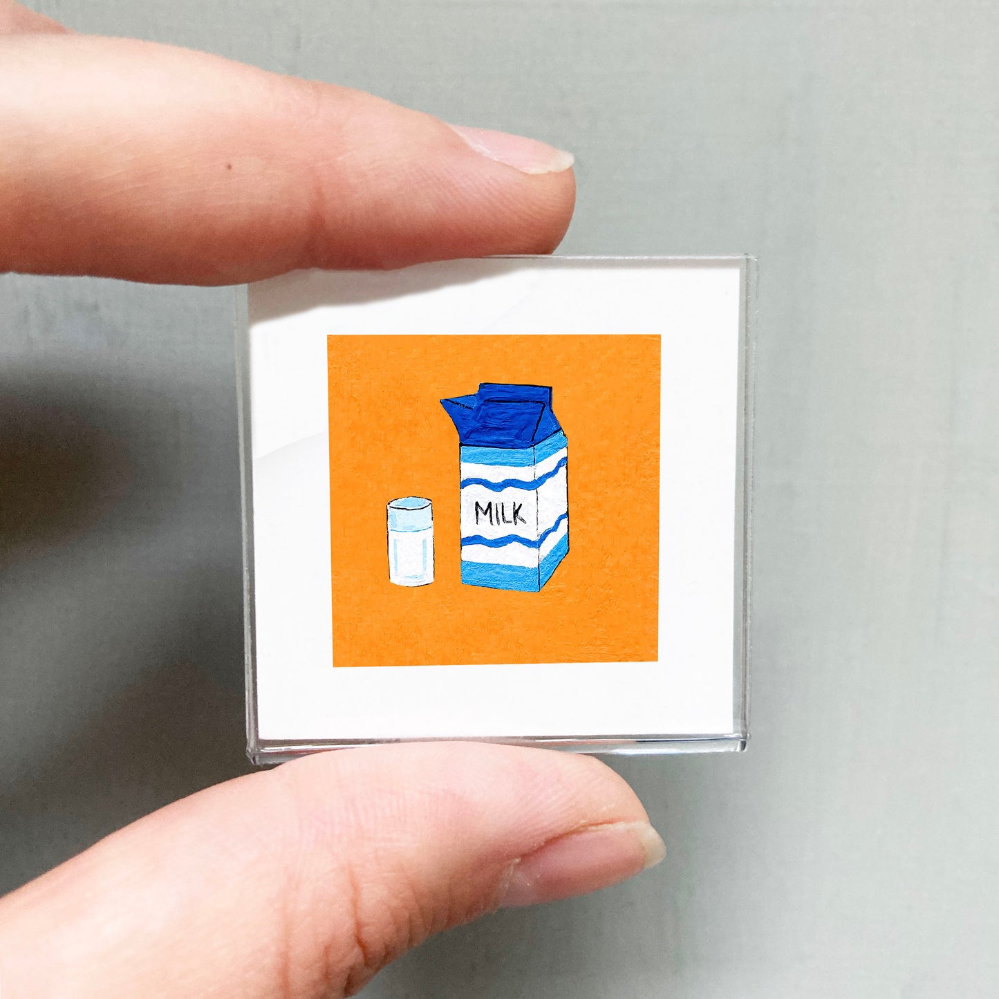 Mini 1" Milk Carton Gouache Art Print