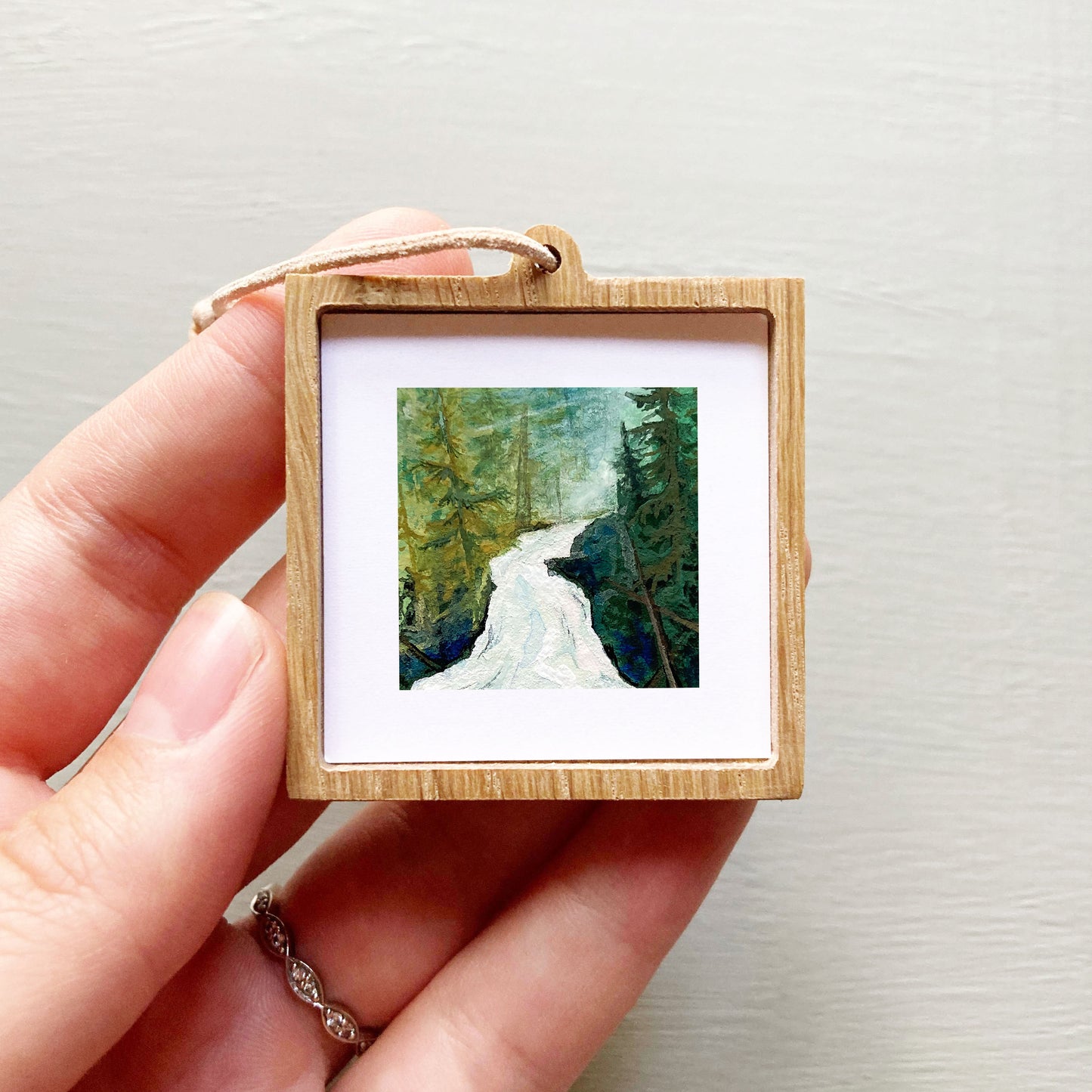 Mini 1" Misty Waterfall Gouache Print
