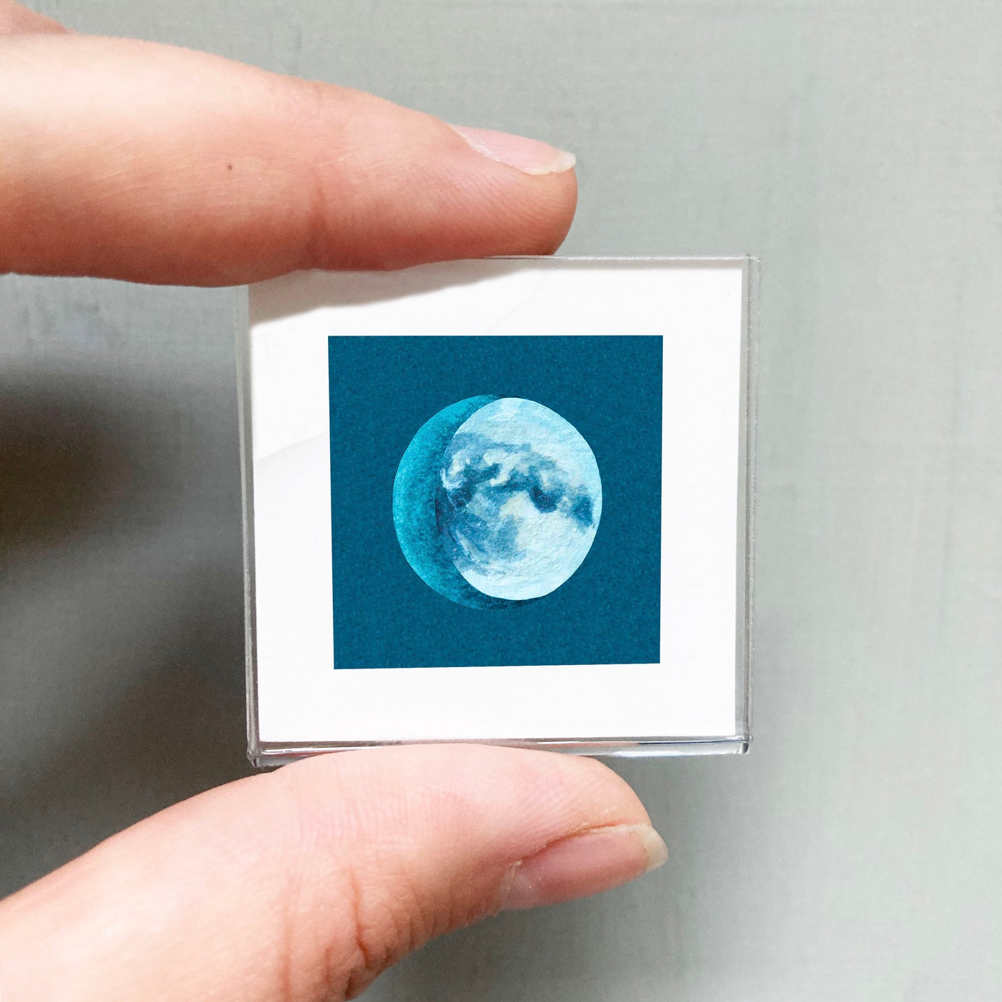 Mini 1" Waxing Gibbous Moon Watercolor Print