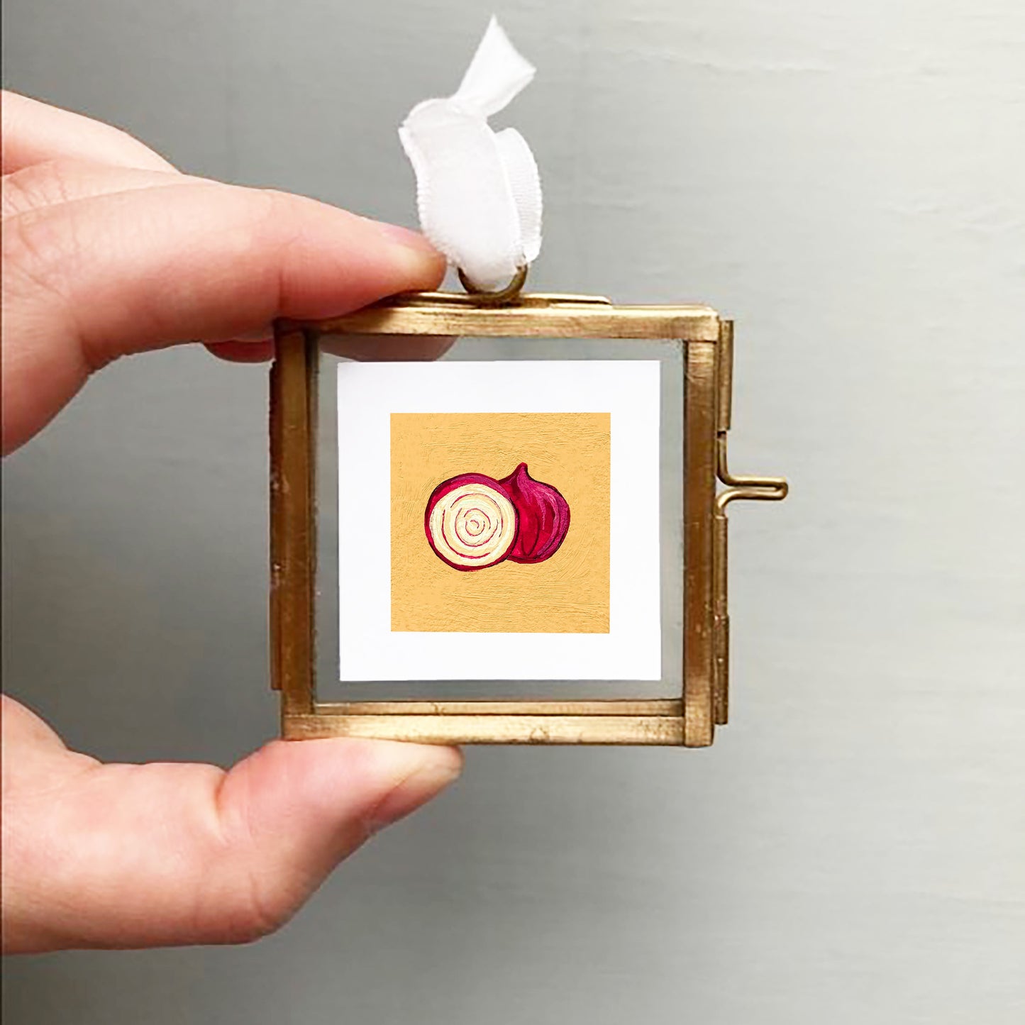 ORIGINAL Mini 1" Onion Gouache Original Painting