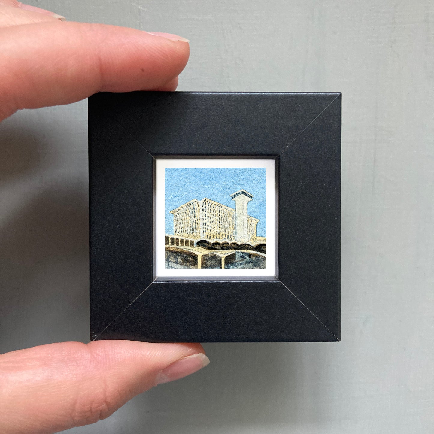 Mini 1" Parkade Spokane Gouache Print