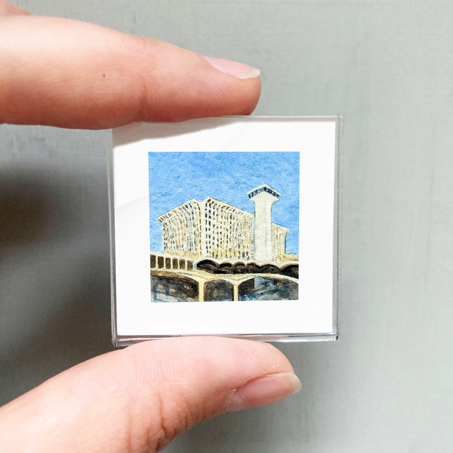 Mini 1" Parkade Spokane Gouache Print
