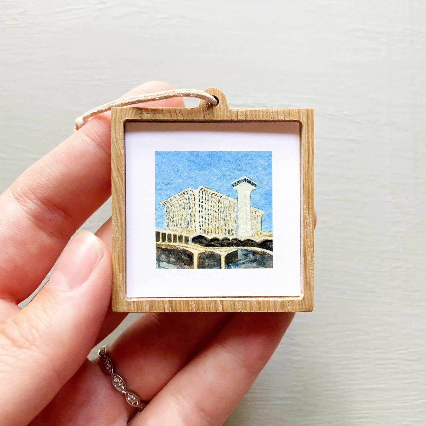 Mini 1" Parkade Spokane Gouache Print