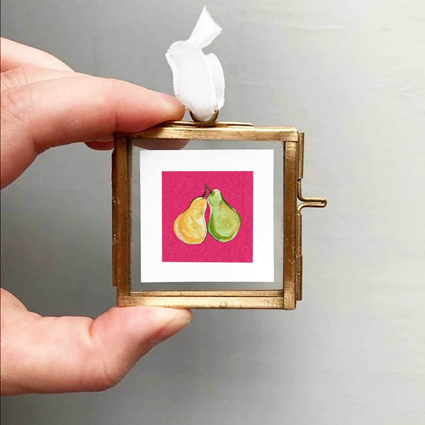 ORIGINAL Mini 1" Pear Gouache Original Painting