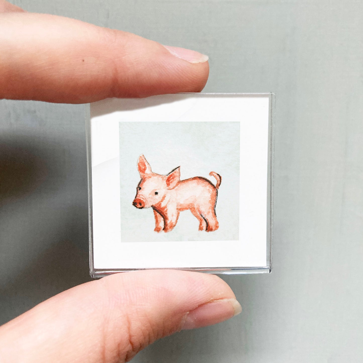 Mini 1" Pig Watercolor Print