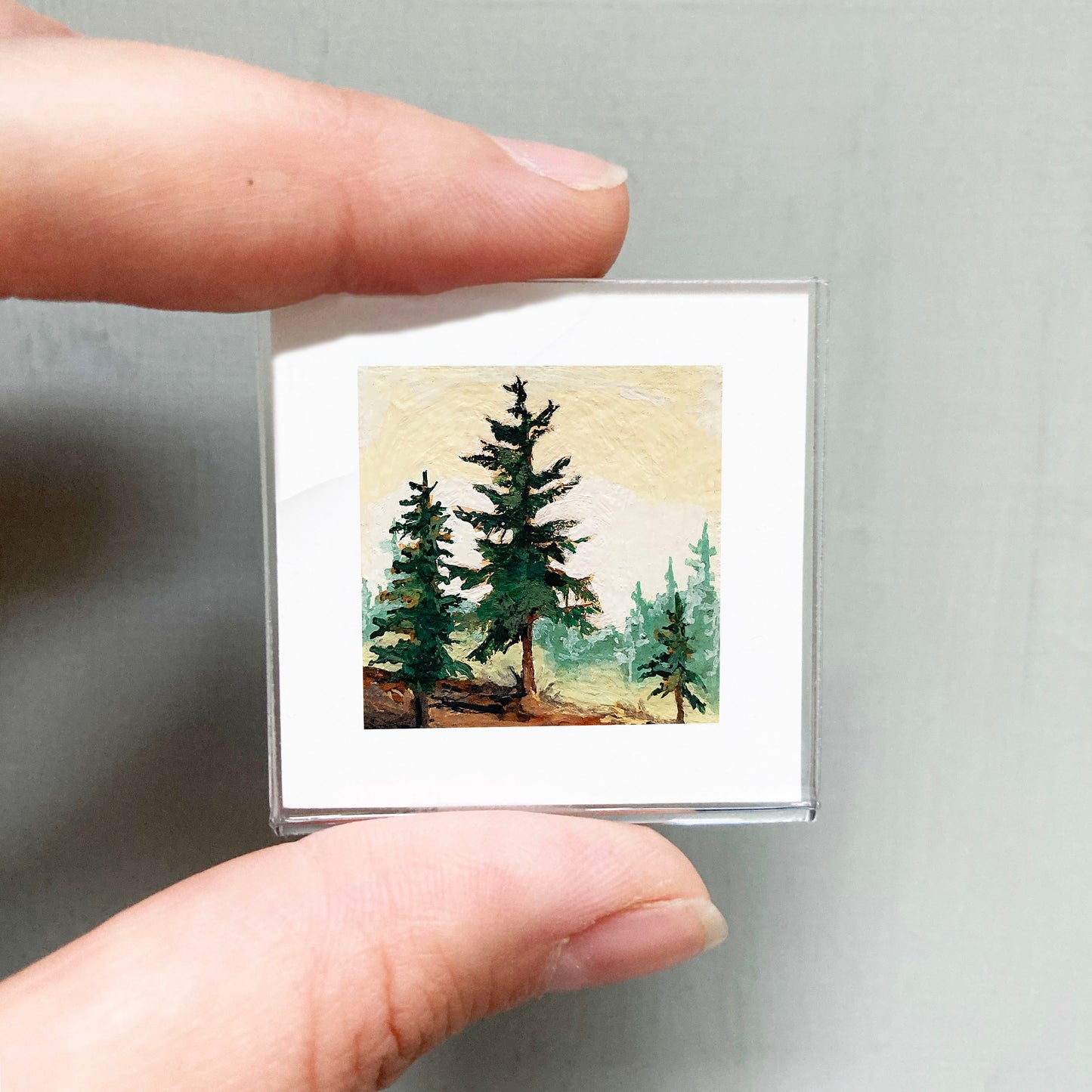 Mini 1" Pine Forest Gouache Print