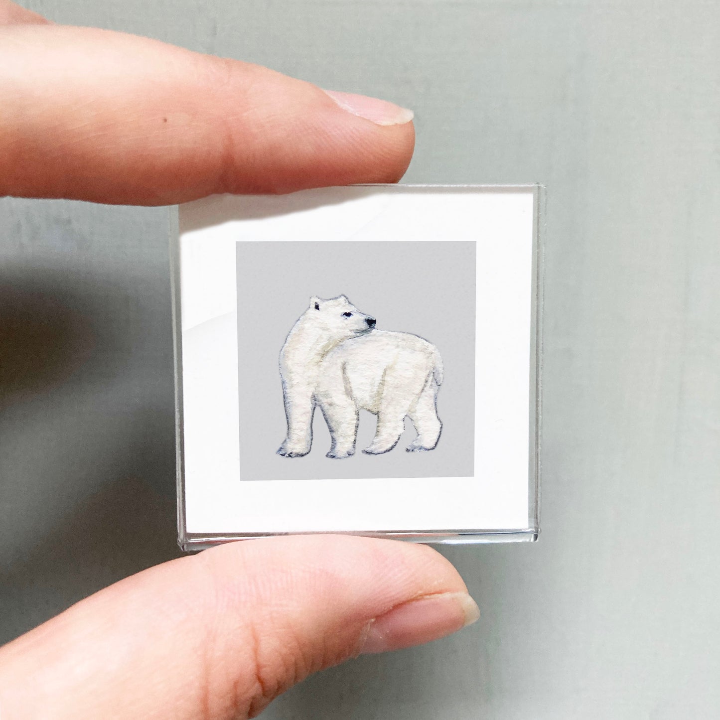 Mini 1" Polar Bear Watercolor Print