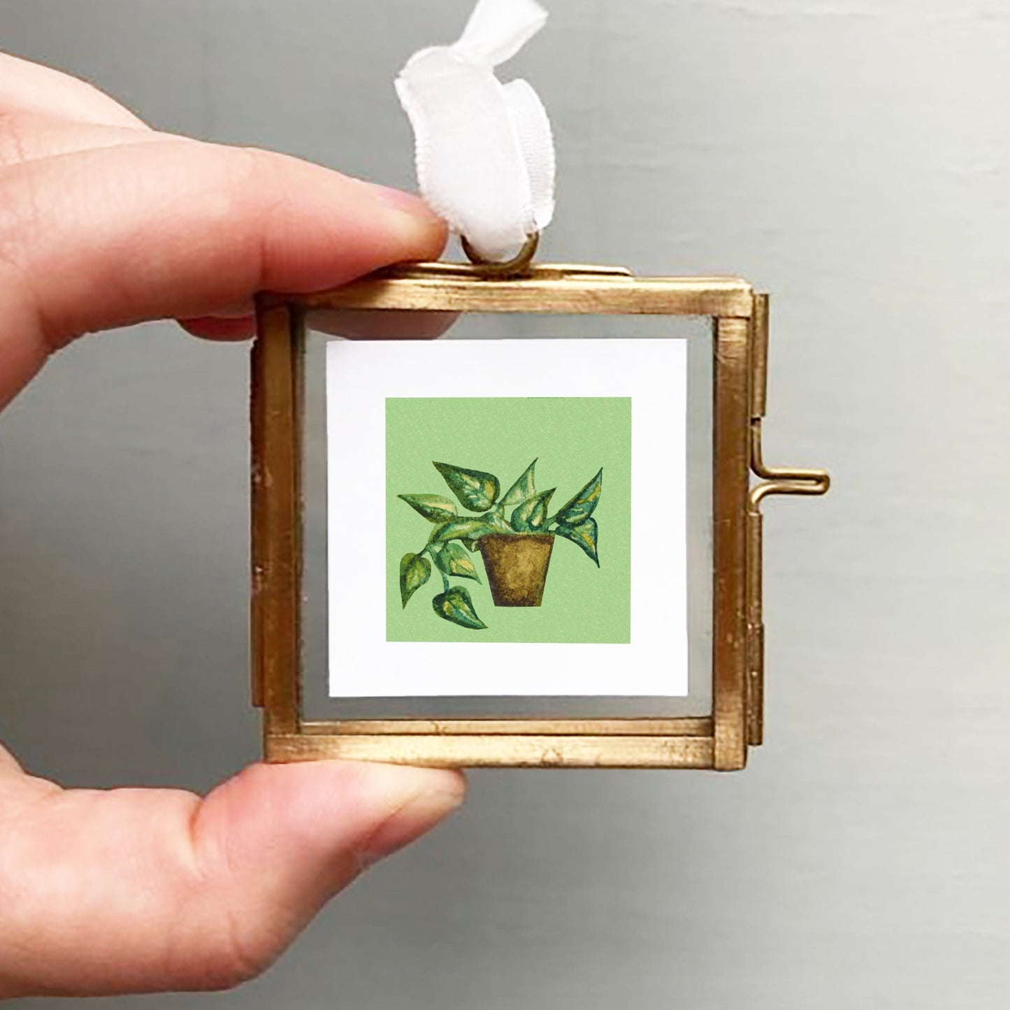 ORIGINAL Mini 1" Pothos Houseplant Watercolor Painting