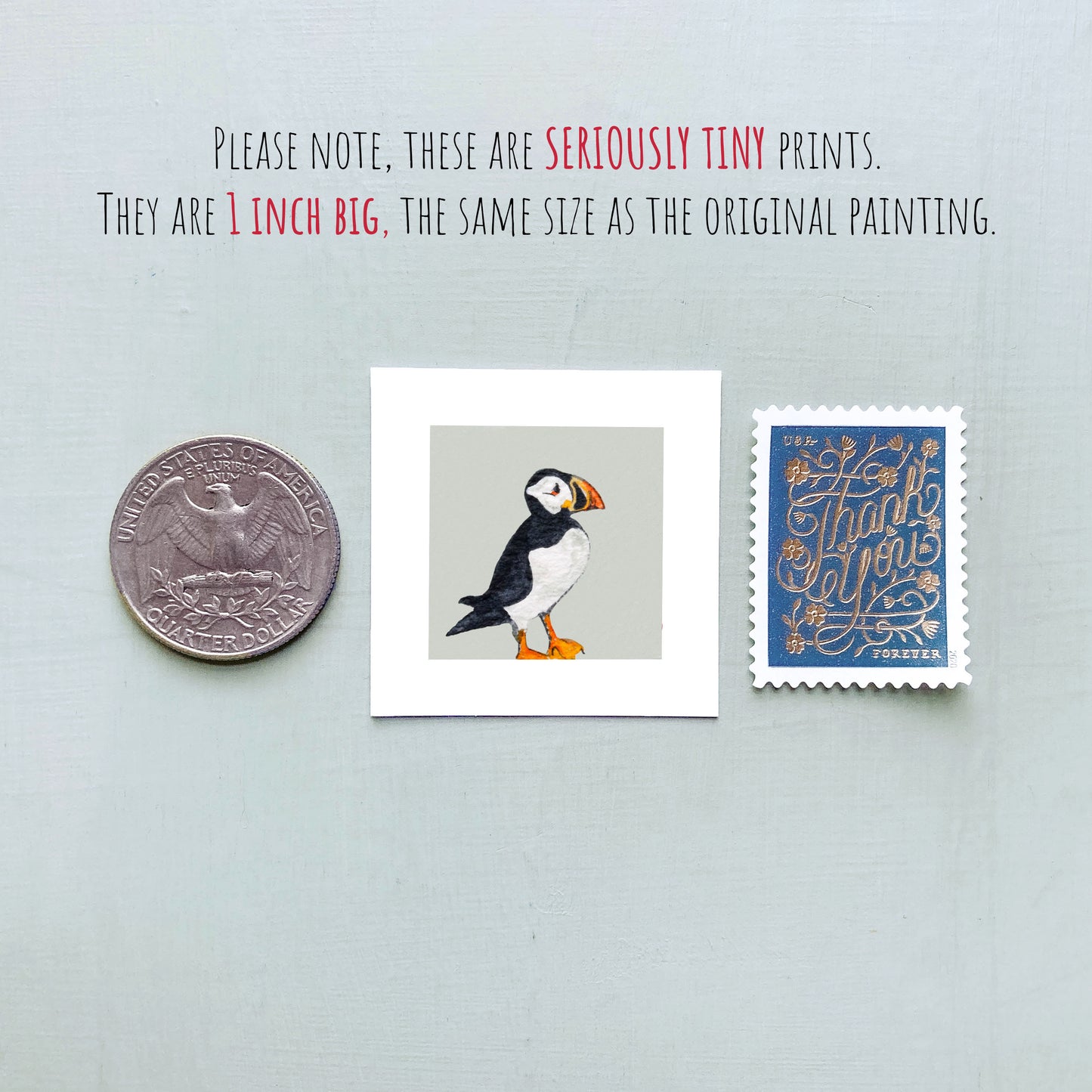 Mini 1" Puffin Watercolor Print