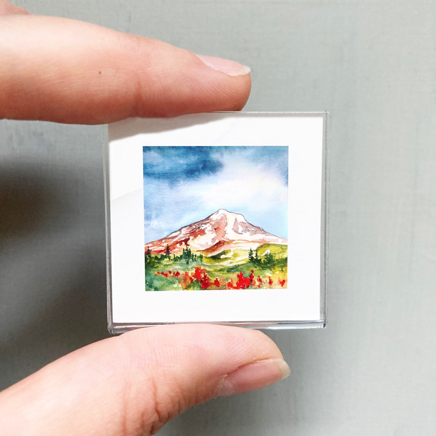 Mini 1" Mount Rainier, Washington Watercolor Print