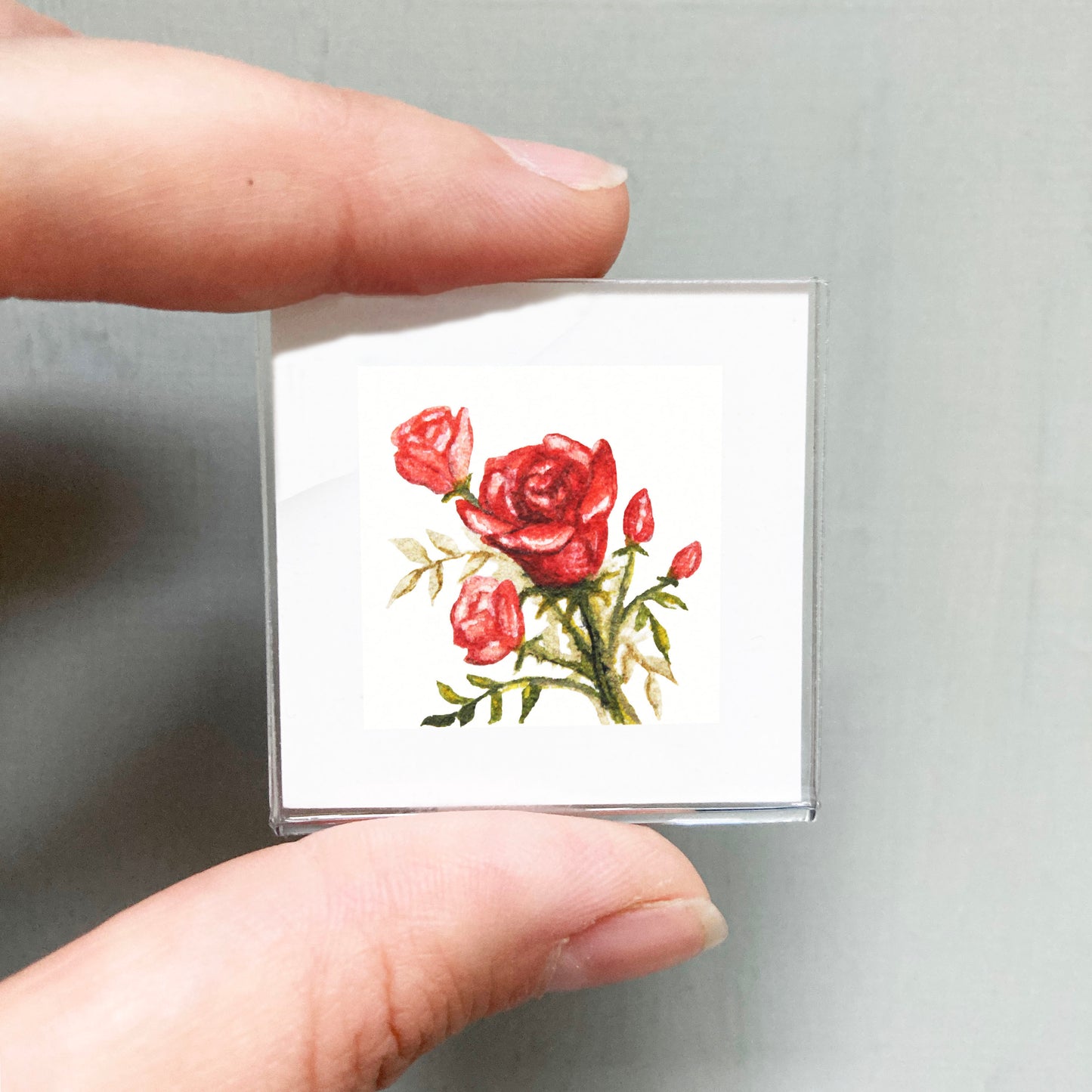 Mini 1" Rose June Birth Flower Watercolor Print