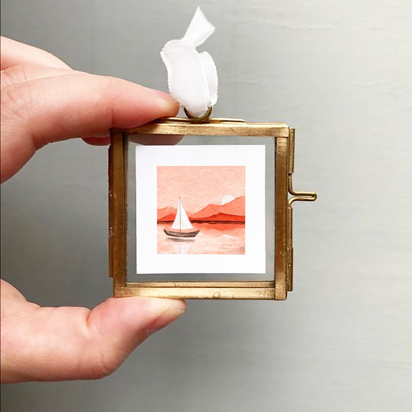 Mini 1" Sailing Boat Watercolor Print