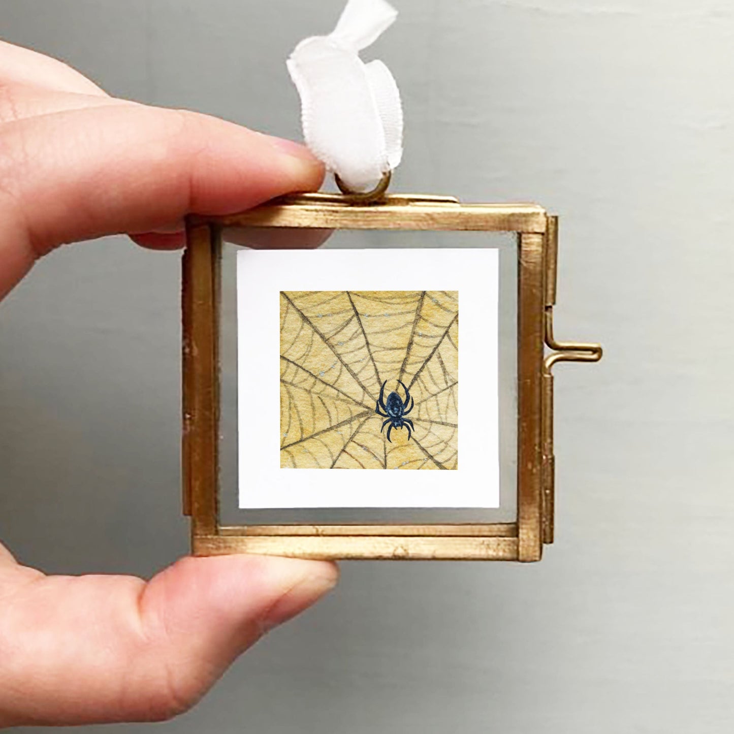 ORIGINAL Mini 1" Spider Web Watercolor Painting