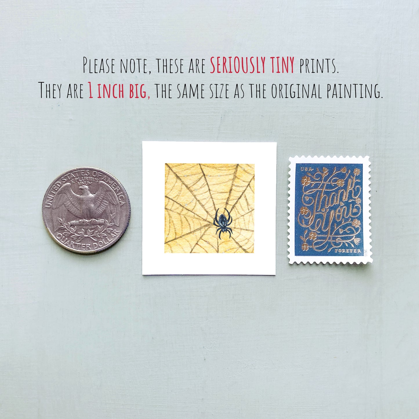 Mini 1" Spider Web Watercolor Print