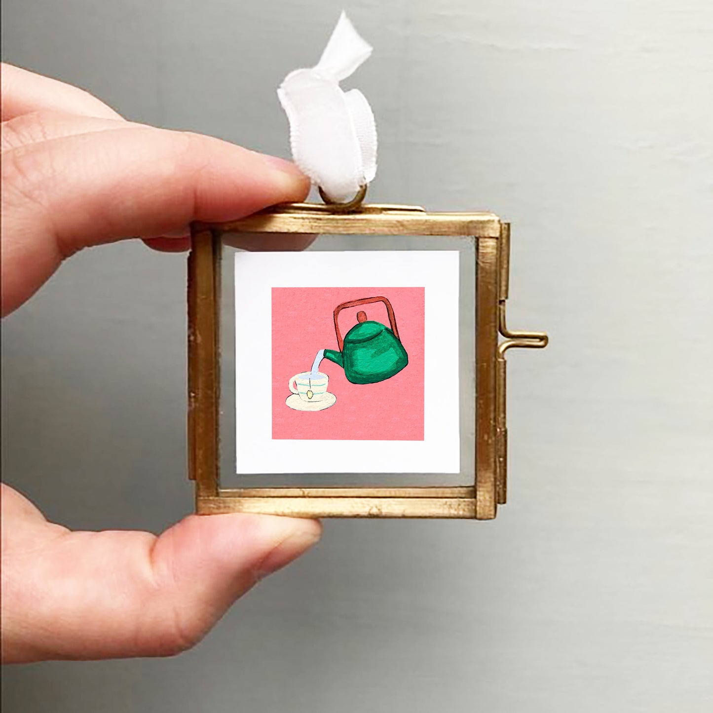Mini 1" Tea and Teapot Gouache Art Print