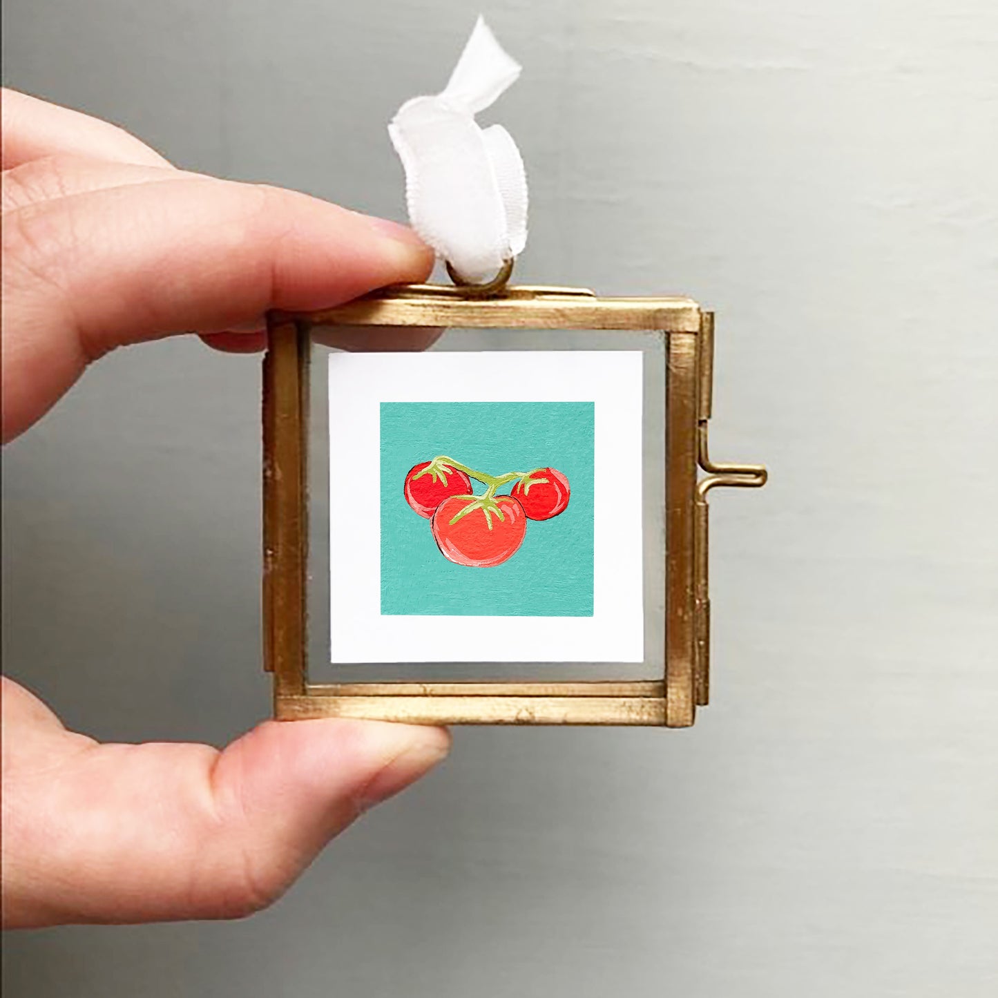 ORIGINAL Mini 1" Tomato Gouache Original Painting