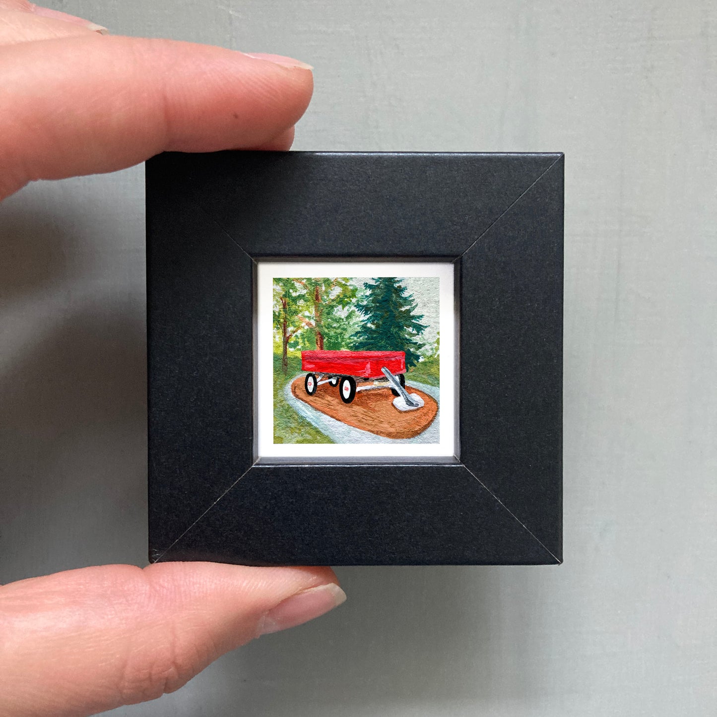 Mini 1" Radio Flyer Wagon Spokane Gouache Print