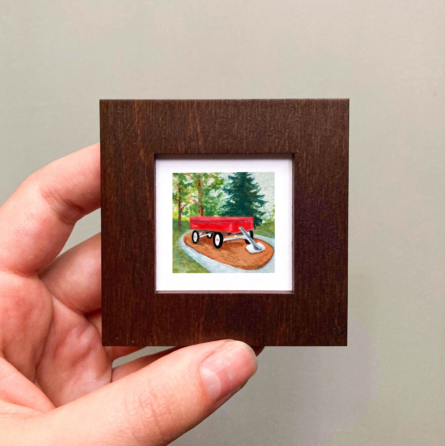 Mini 1" Radio Flyer Wagon Spokane Gouache Print