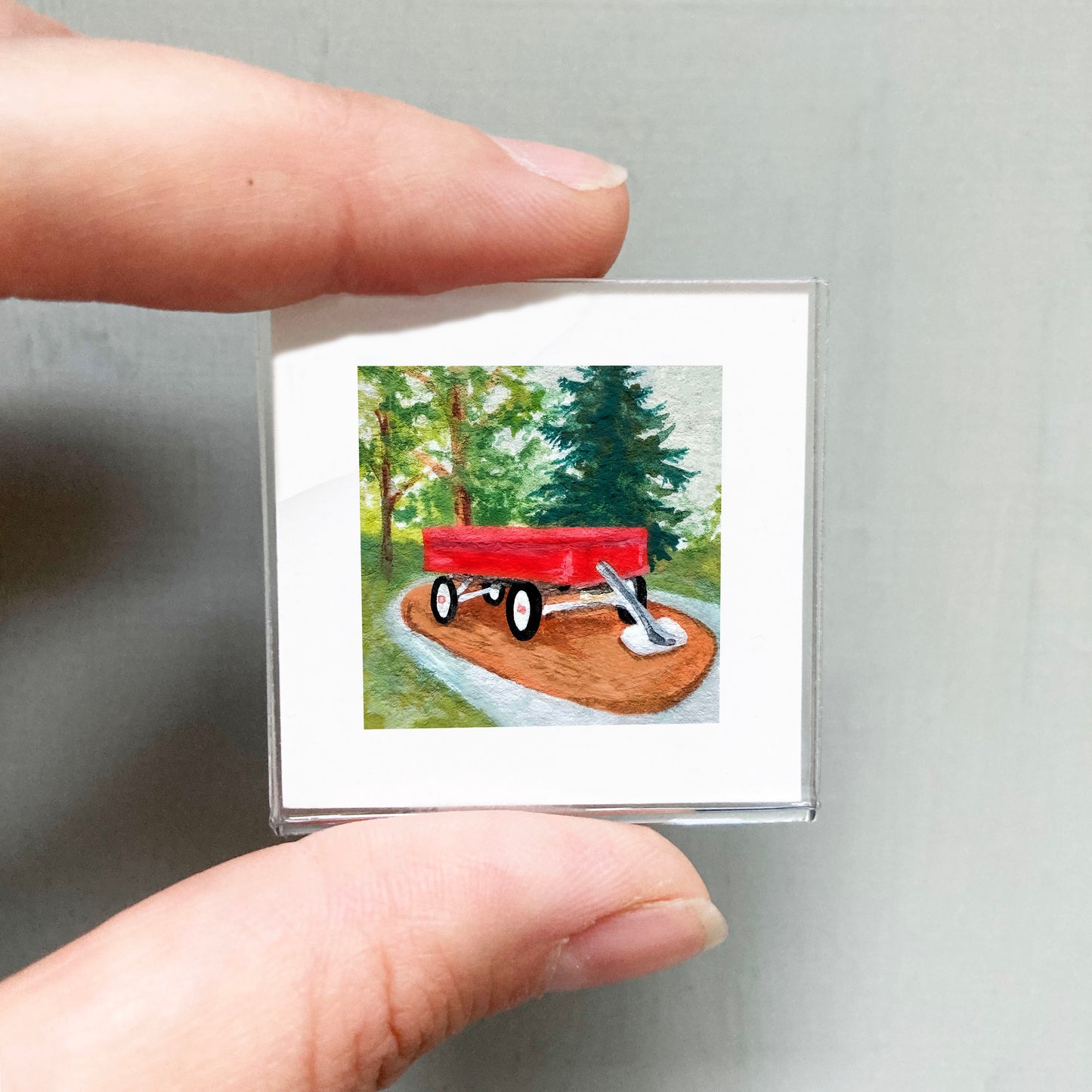 Mini 1" Radio Flyer Wagon Spokane Gouache Print