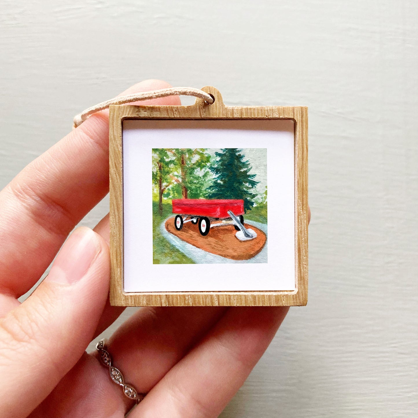 Mini 1" Radio Flyer Wagon Spokane Gouache Print