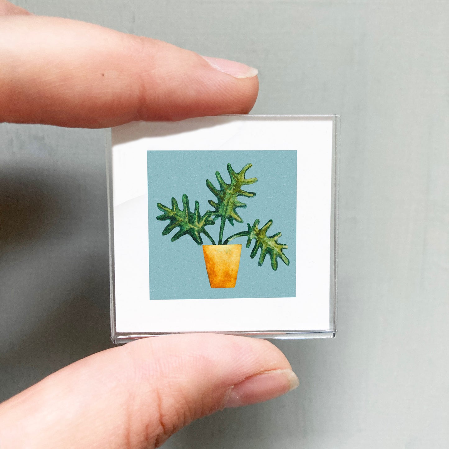 Mini 1" Xanadu Philodendron Houseplant Watercolor Print