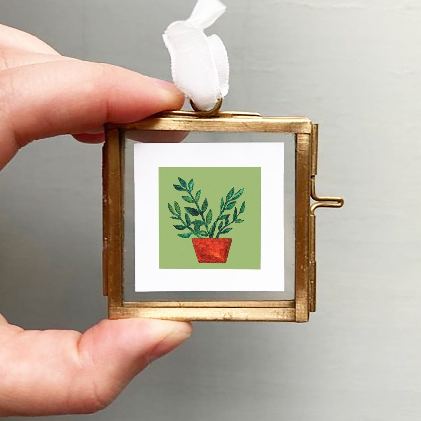 ORIGINAL Mini 1" ZeeZee Plant Watercolor Painting