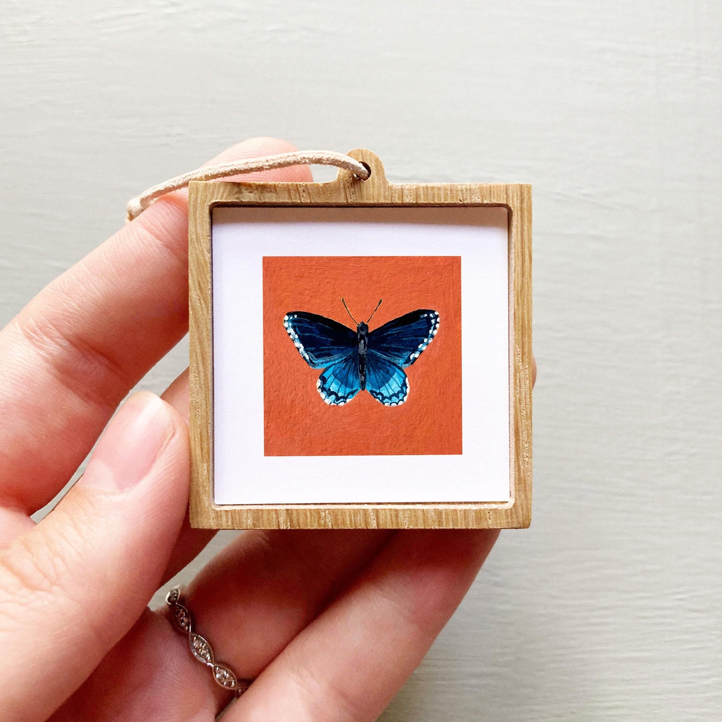 Mini 1" Red Spotted Purple Butterfly Animal Print Tiny Watercolor Art PRINT