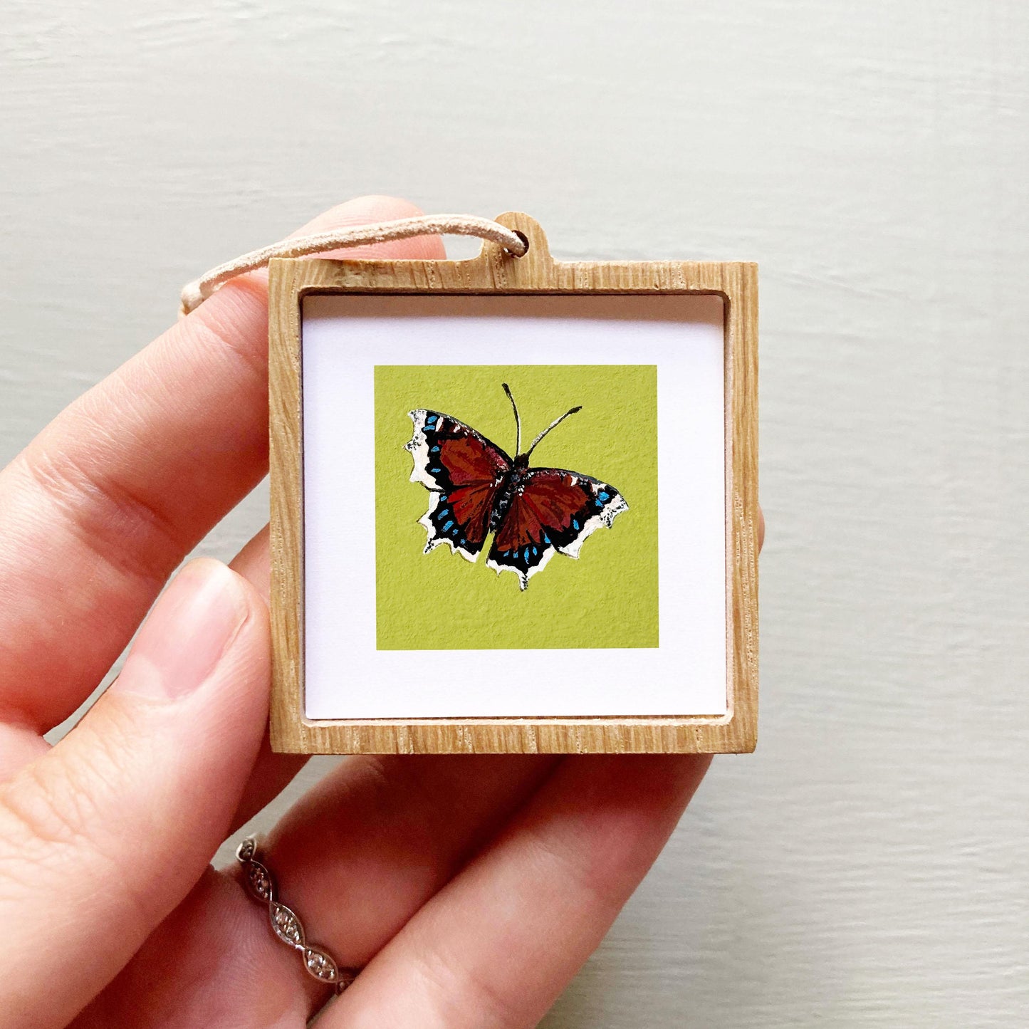 Mini 1" Mourning Cloak Butterfly Insect Print Tiny Watercolor Art PRINT