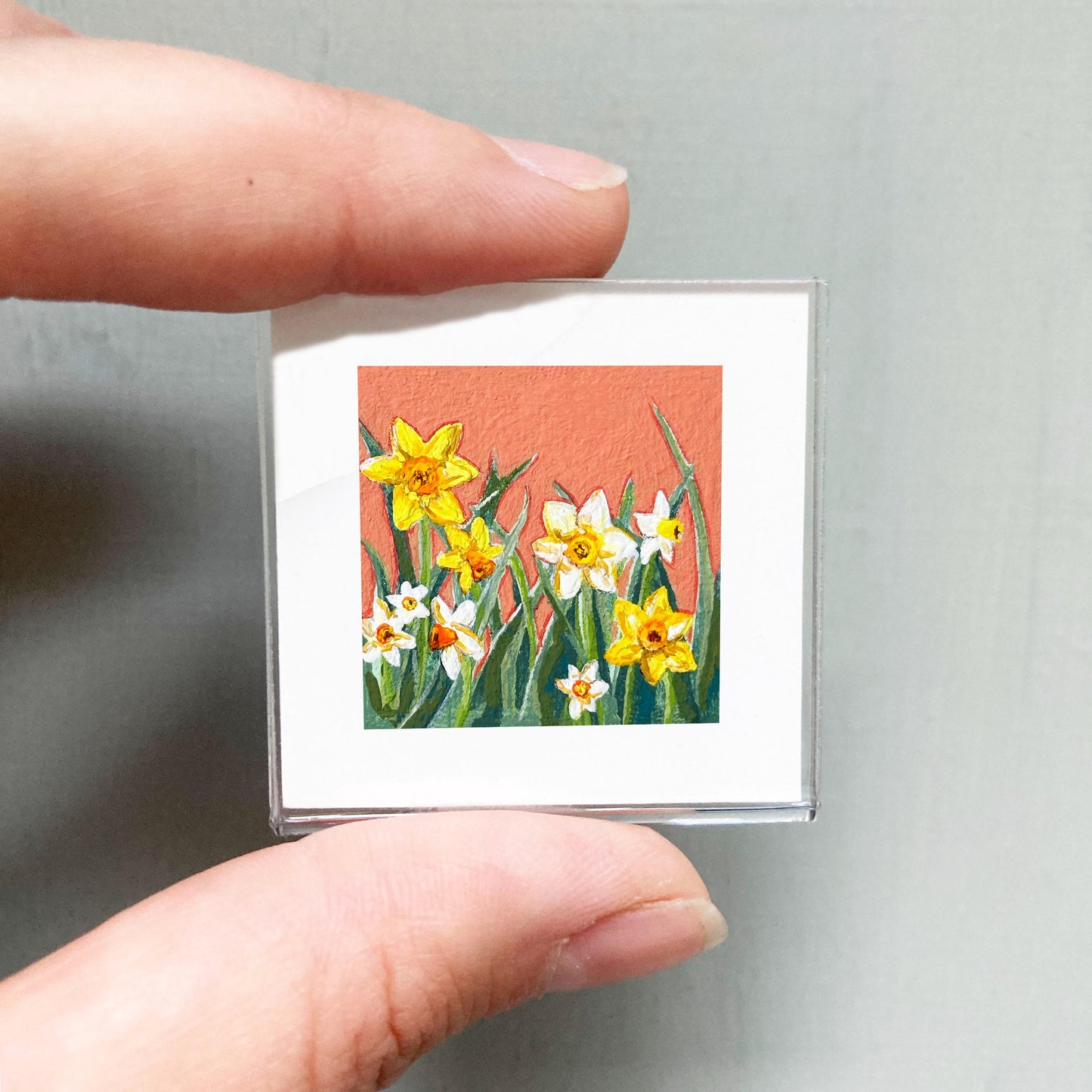 Mini 1" Daffodils March Birth Flower Art PRINT