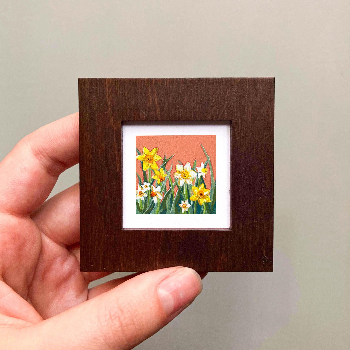 Mini 1" Daffodils March Birth Flower Art PRINT