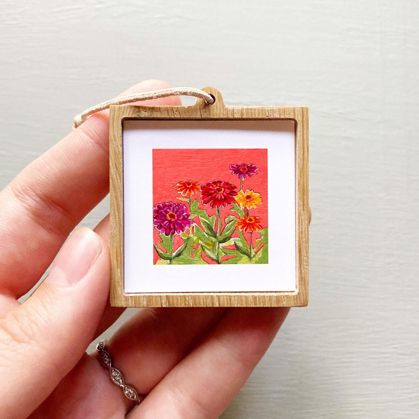 Mini 1" Zinnias Flower Art PRINT