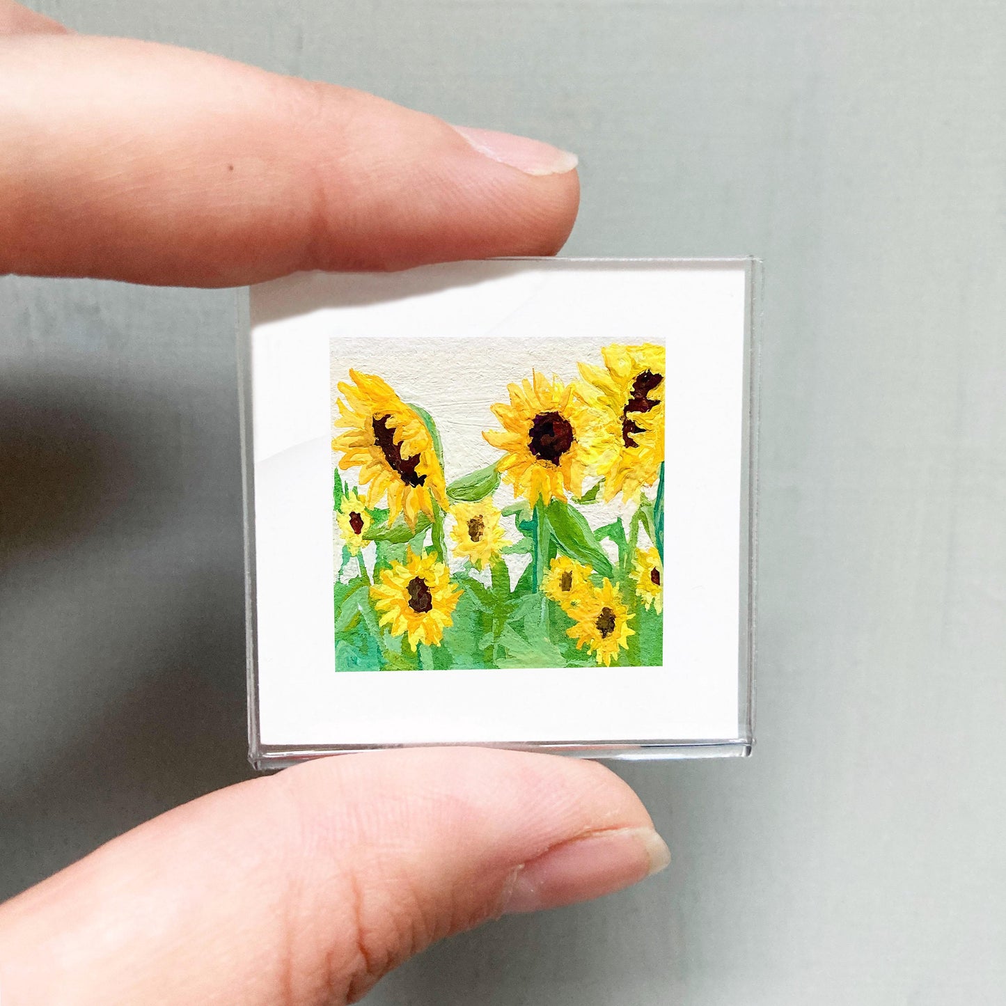 Mini 1" Sunflowers Flower Art PRINT