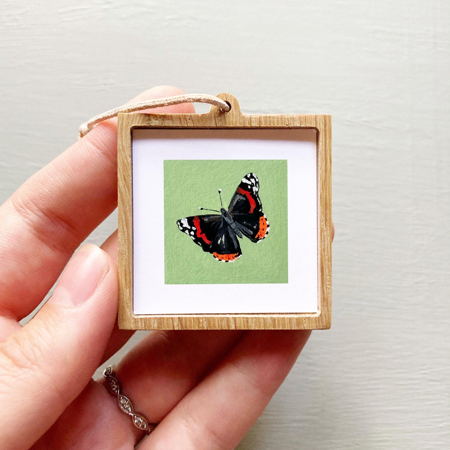 Mini 1" Red Admiral Butterfly Insect Print Tiny Watercolor Art PRINT