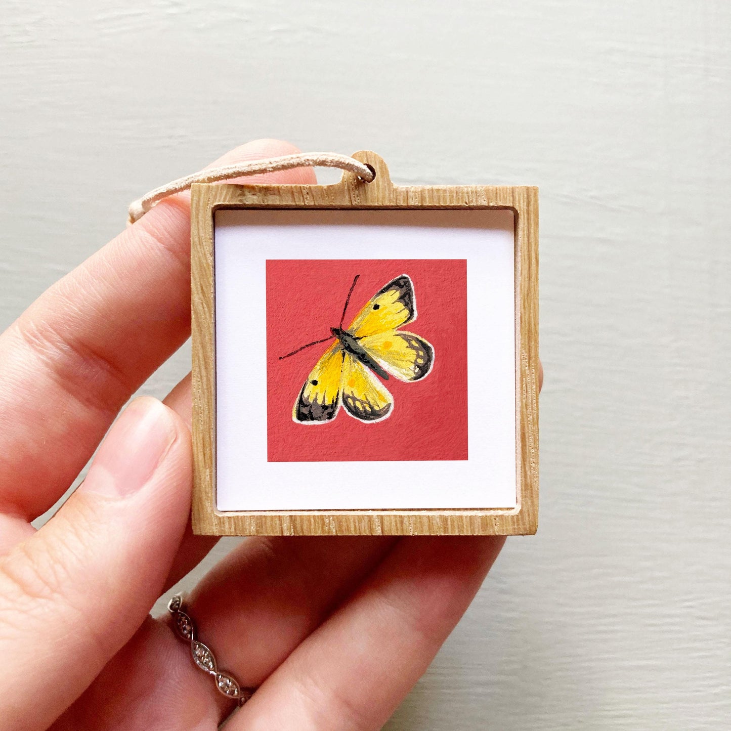 Mini 1" Orange Sulphur Butterfly Insect Print Tiny Watercolor Art PRINT