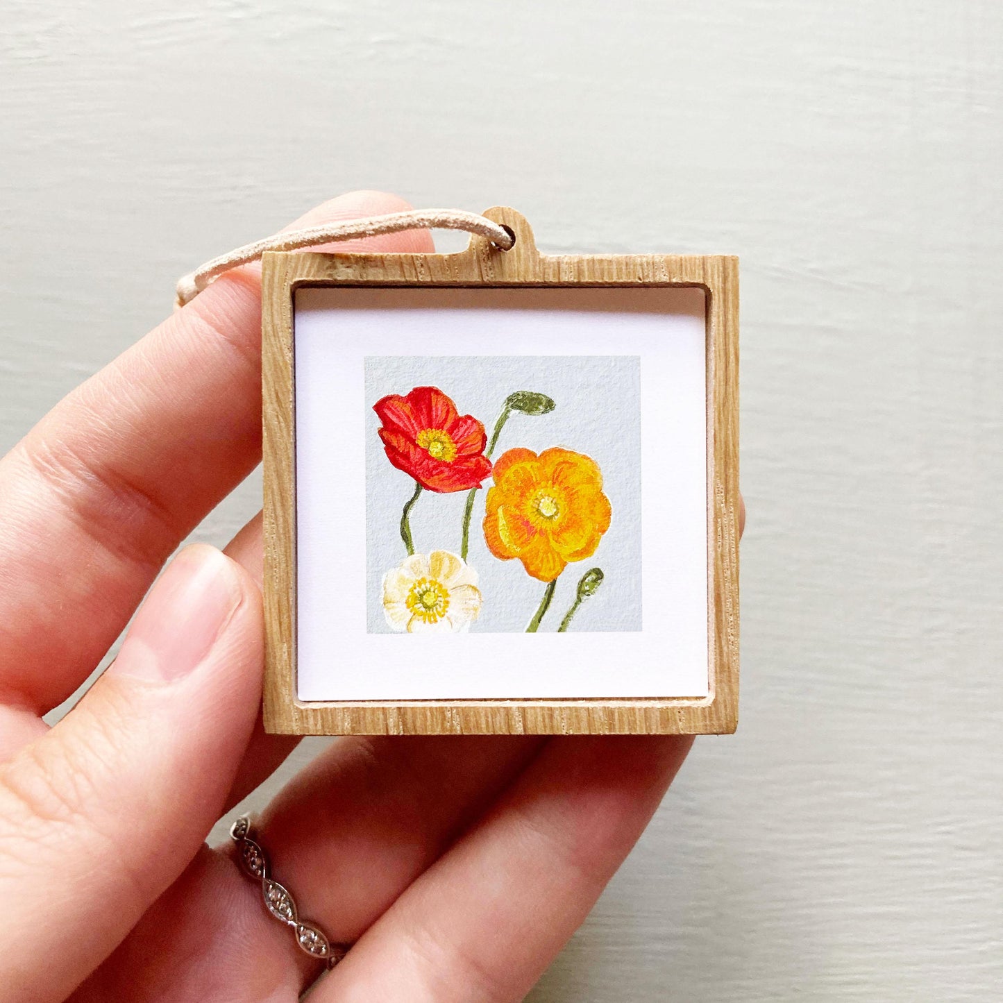Mini 1" Poppies August Flower Art PRINT