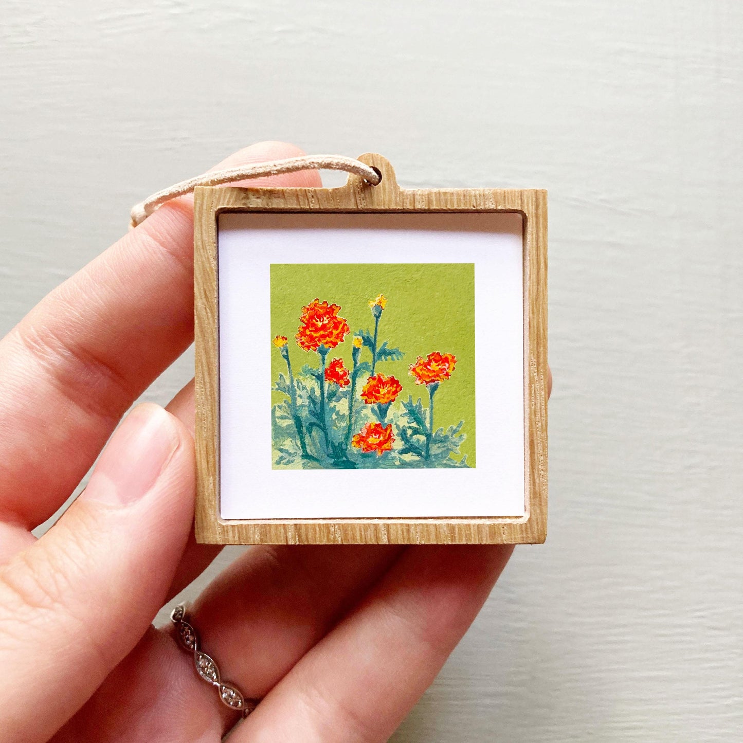 Mini 1" Marigolds October Birth Flower Art PRINT