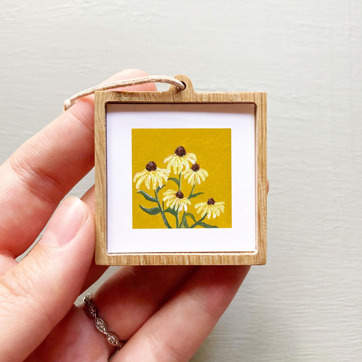 Mini 1" Coneflowers Black Eyed Susan Flower Art PRINT