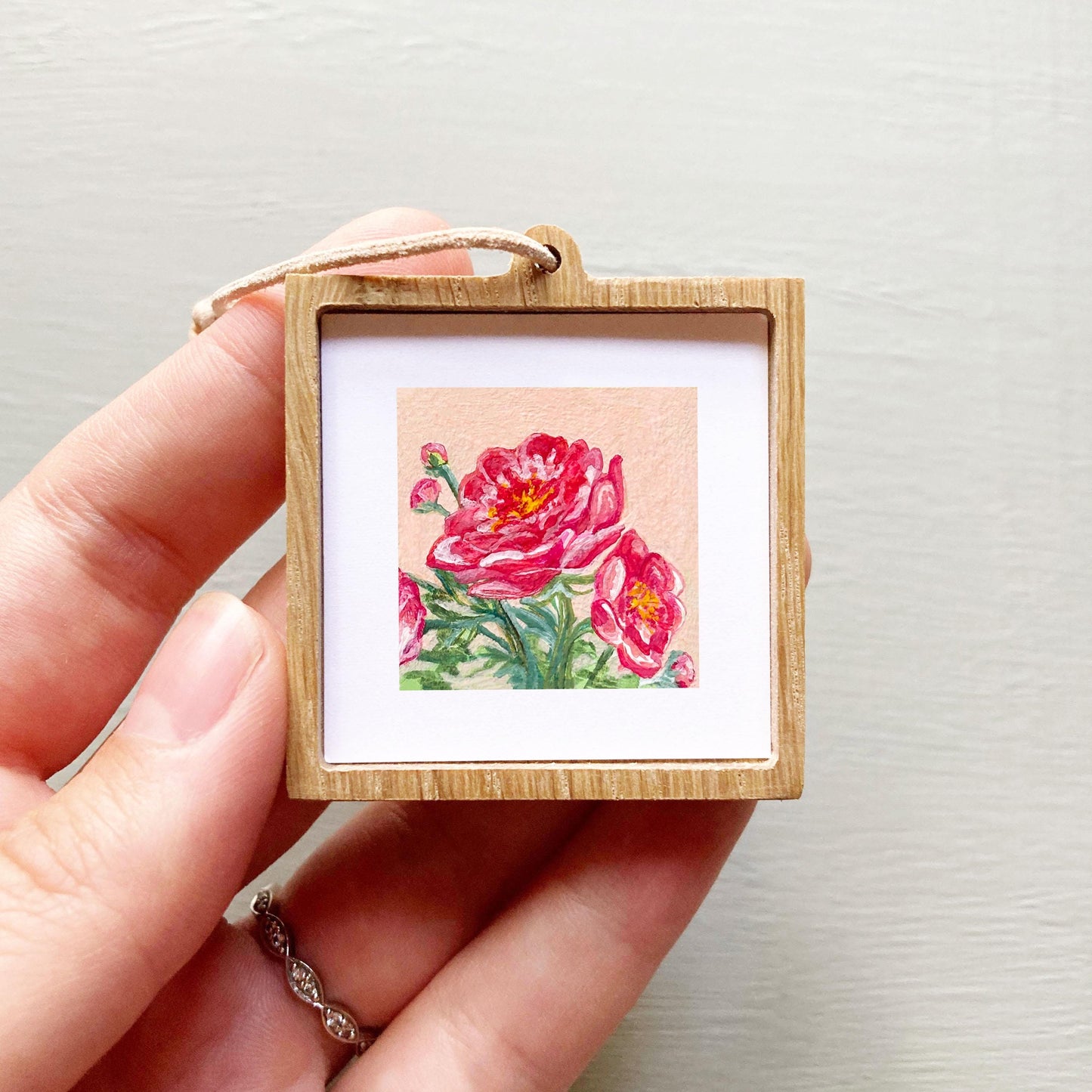 Mini 1" Peony November Birth Flower Art PRINT