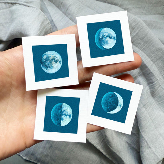 Set of 4 Tiny Moon Phases Prints