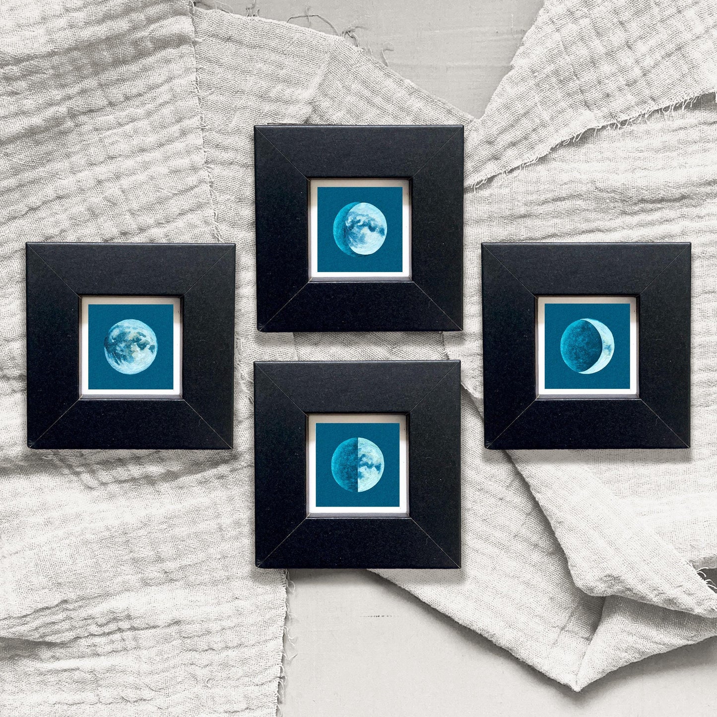 Set of 4 Tiny Moon Phases Prints