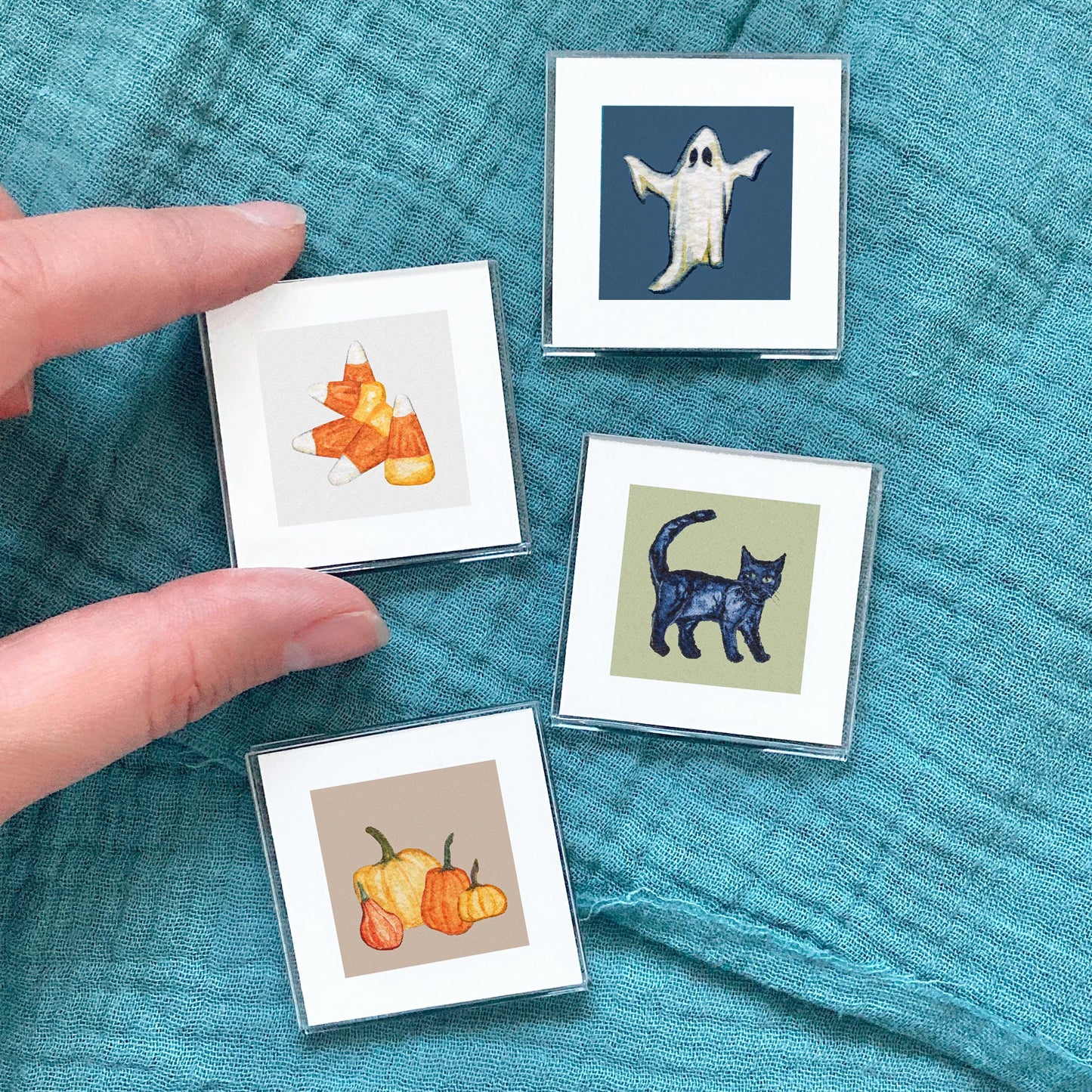 Set of 4 Tiny Halloween Prints