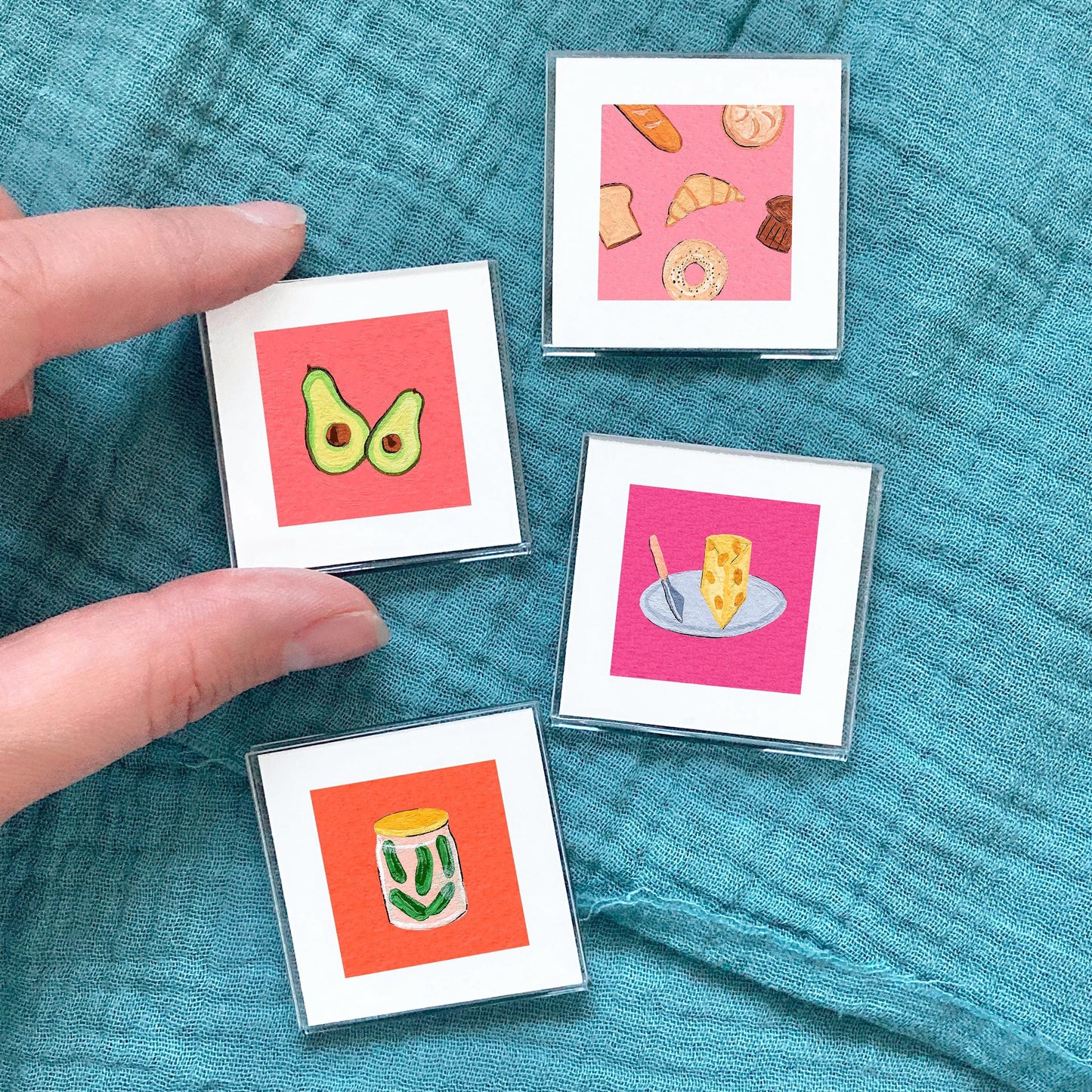 Set of 4 Tiny Food Prints