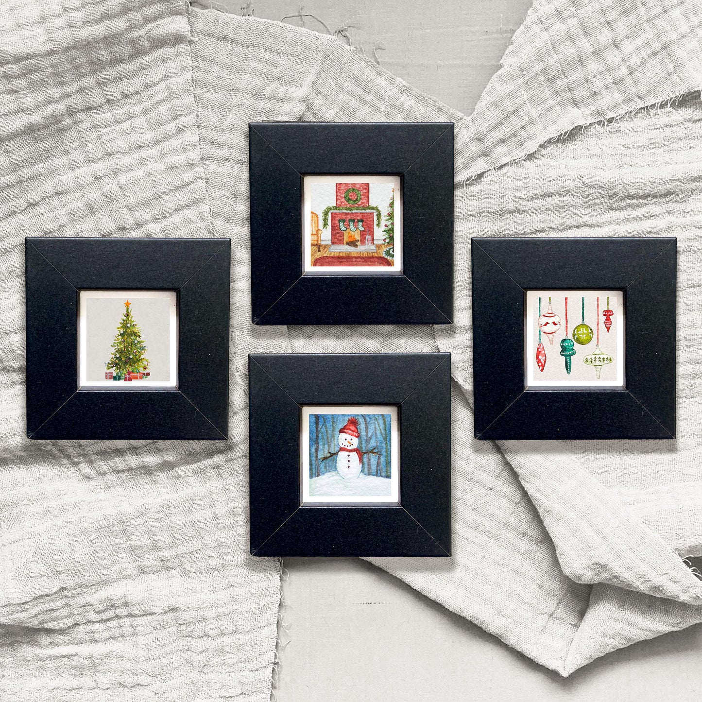 Set of 4 Tiny Christmas Prints