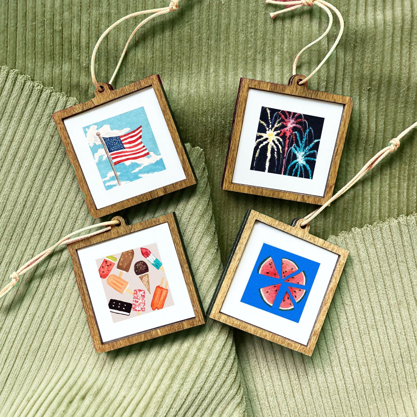 Set of 4 Tiny 4th of July America Prints