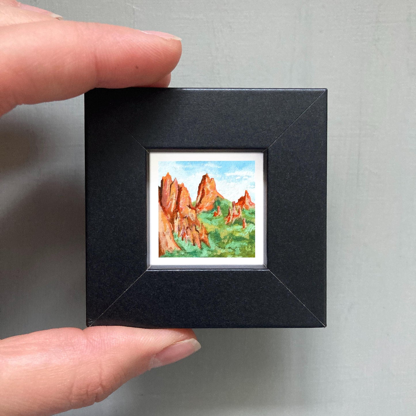 Mini 1" CO Garden of the Gods Colorado USA Roadtrip Tiny Gouache Art PRINT