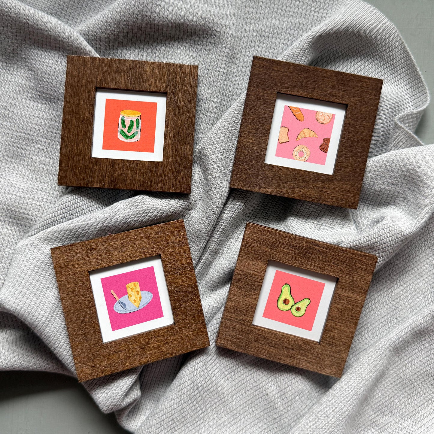 Set of 4 Tiny Food Prints
