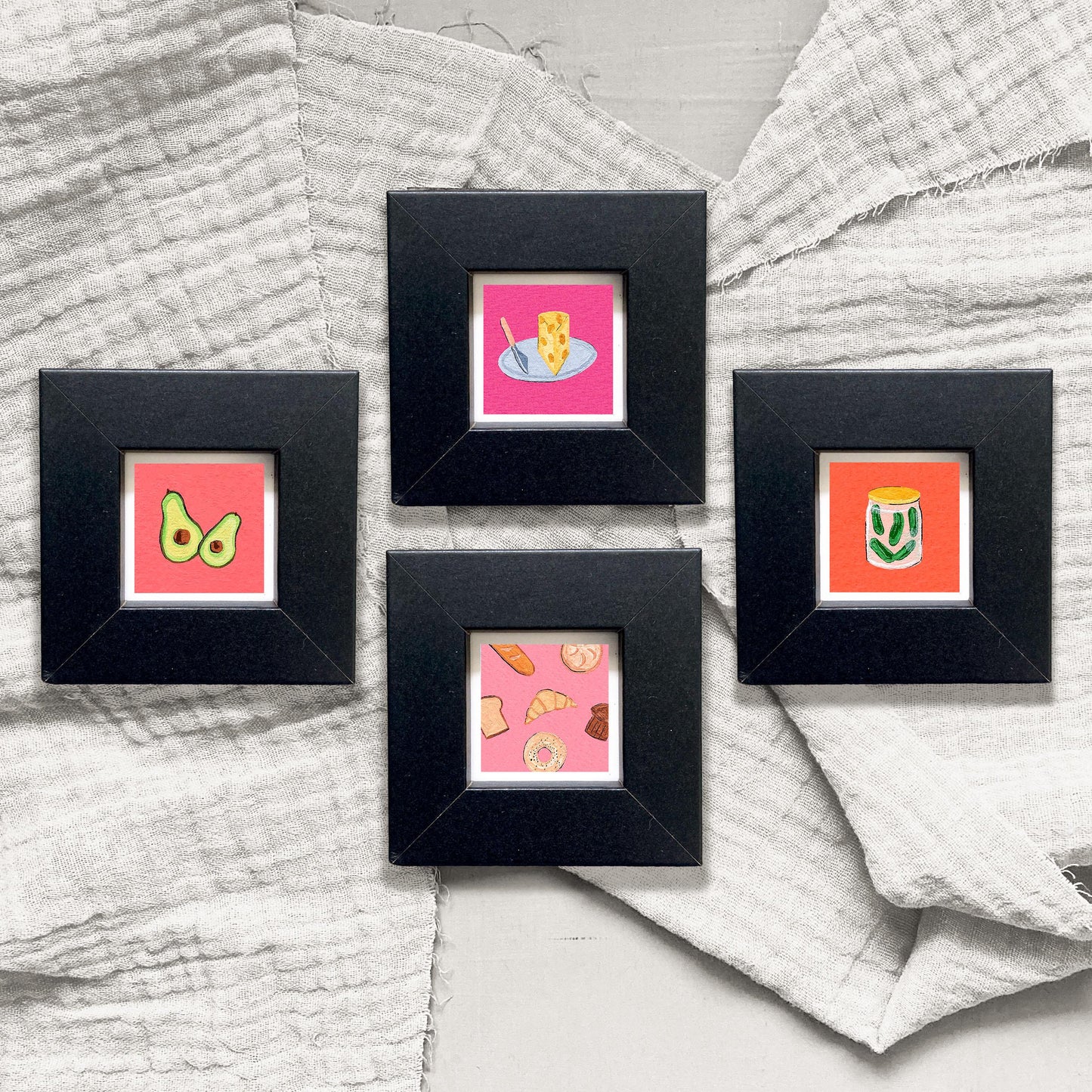Set of 4 Tiny Food Prints