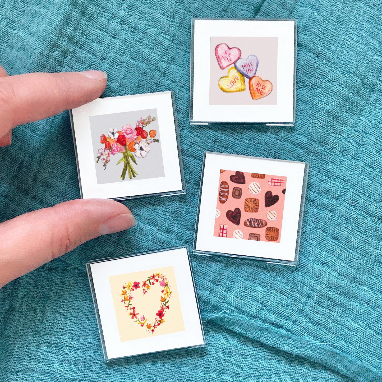 Set of 4 Tiny Valentine's Day Prints