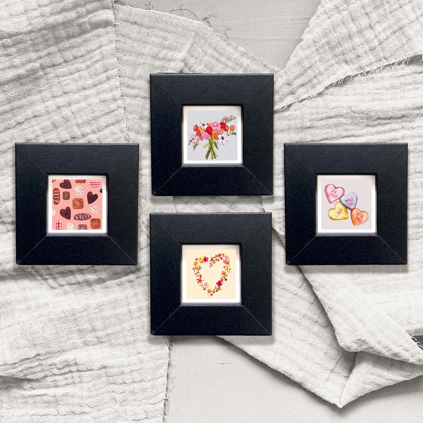 Set of 4 Tiny Valentine's Day Prints